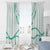 Aloha Lei Mikioi Window Curtain Sage Green Polynesian Tribal Tatau Pattern