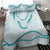 Aloha Lei Mikioi Bedding Set Teal Polynesian Tribal Tatau Pattern