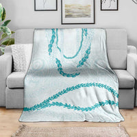 Aloha Lei Mikioi Blanket Teal Polynesian Tribal Tatau Pattern