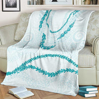 Aloha Lei Mikioi Blanket Teal Polynesian Tribal Tatau Pattern