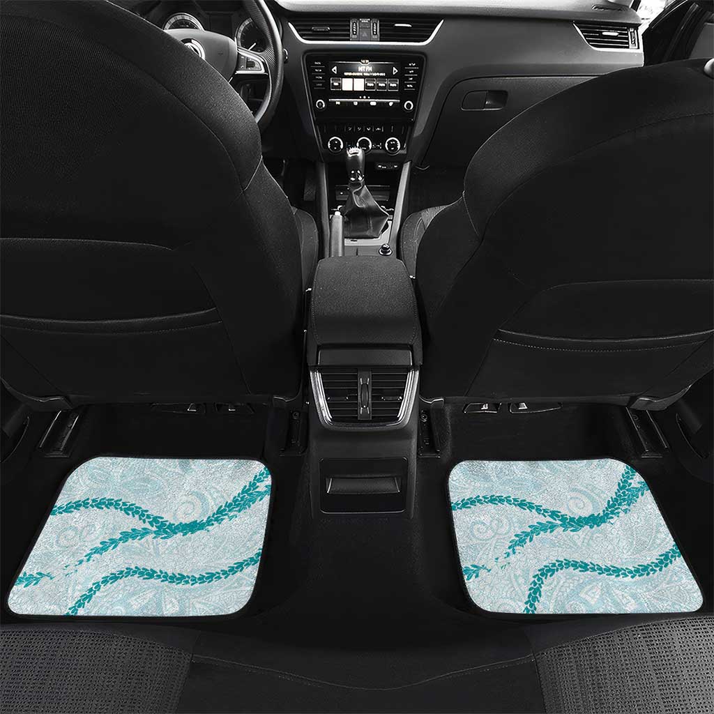 Aloha Lei Mikioi Car Mats Teal Polynesian Tribal Tatau Pattern