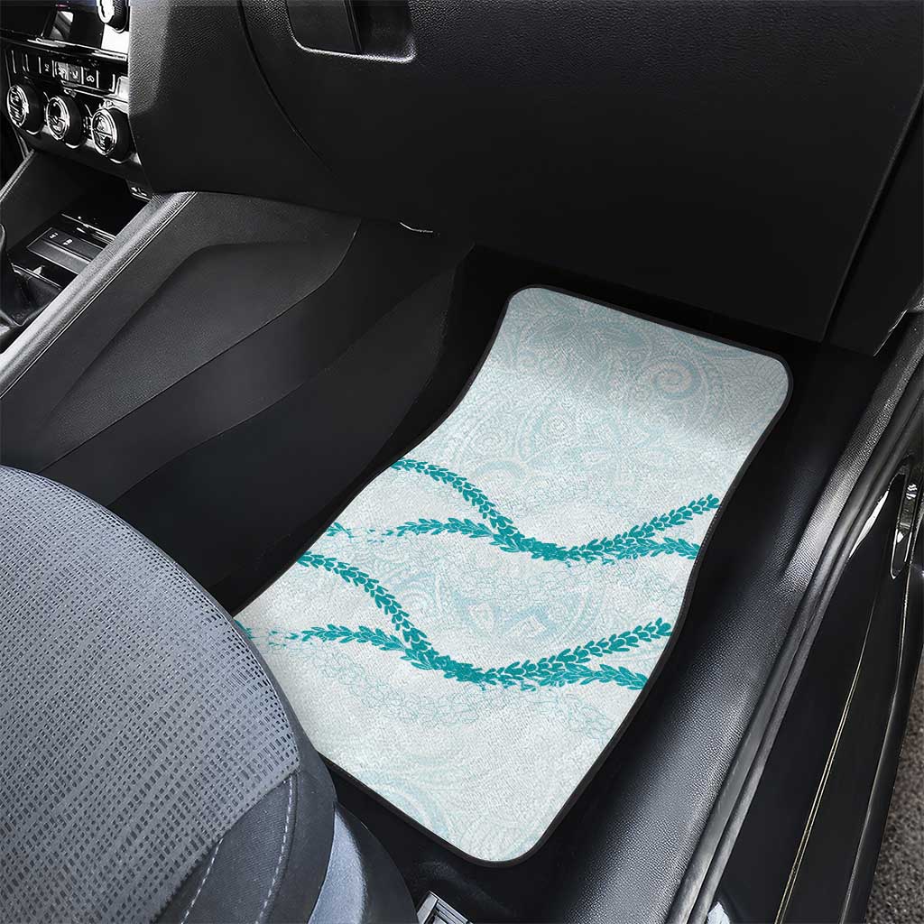 Aloha Lei Mikioi Car Mats Teal Polynesian Tribal Tatau Pattern