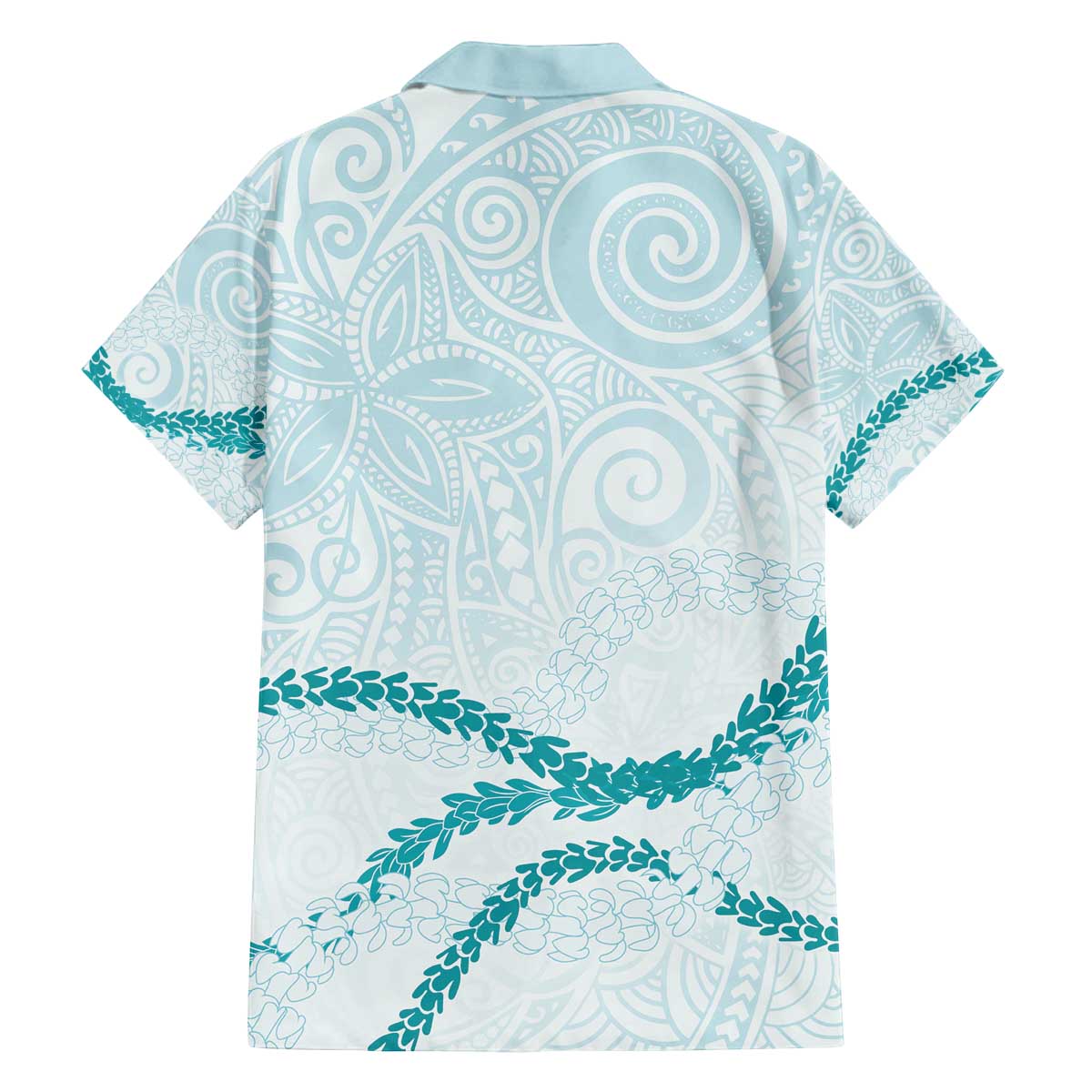 Aloha Lei Mikioi Family Matching Off The Shoulder Long Sleeve Dress and Hawaiian Shirt Teal Polynesian Tribal Tatau Pattern