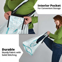 Aloha Lei Mikioi Grocery Bag Teal Polynesian Tribal Tatau Pattern