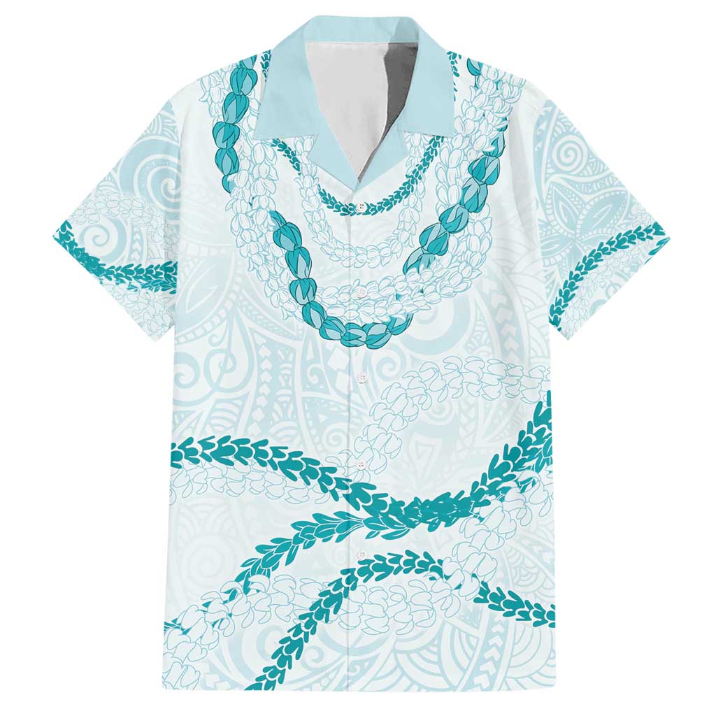 Aloha Lei Mikioi Hawaiian Shirt Teal Polynesian Tribal Tatau Pattern