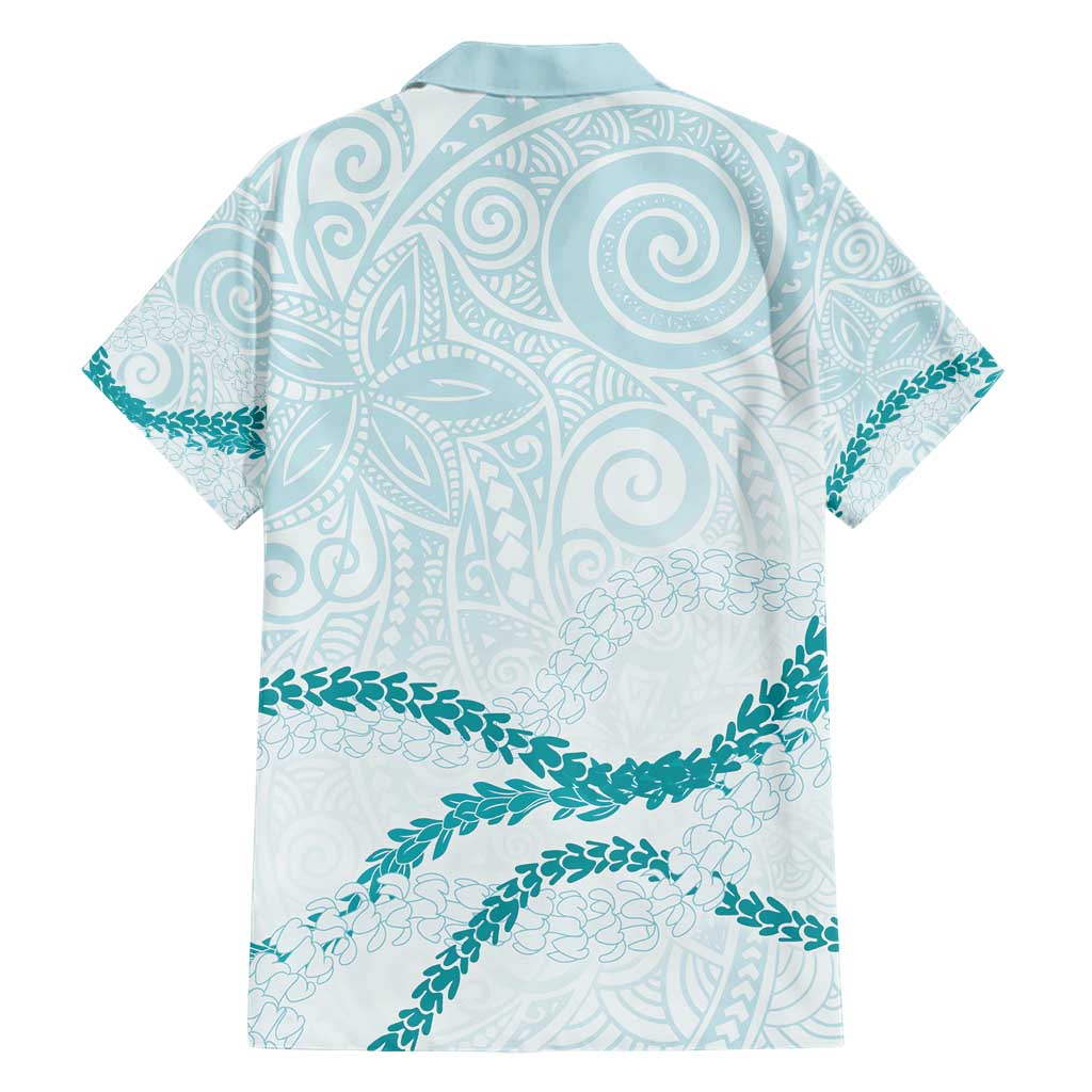 Aloha Lei Mikioi Hawaiian Shirt Teal Polynesian Tribal Tatau Pattern