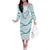 Aloha Lei Mikioi Off The Shoulder Long Sleeve Dress Teal Polynesian Tribal Tatau Pattern