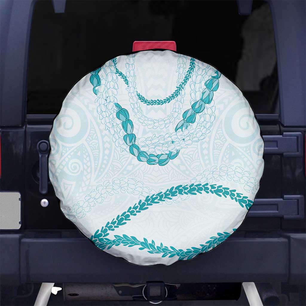 Aloha Lei Mikioi Spare Tire Cover Teal Polynesian Tribal Tatau Pattern