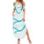 Aloha Lei Mikioi Summer Maxi Dress Teal Polynesian Tribal Tatau Pattern