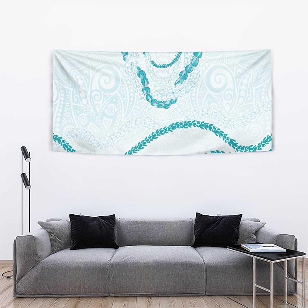 Aloha Lei Mikioi Tapestry Teal Polynesian Tribal Tatau Pattern