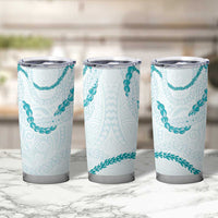 Aloha Lei Mikioi Tumbler Cup Teal Polynesian Tribal Tatau Pattern