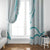 Aloha Lei Mikioi Window Curtain Teal Polynesian Tribal Tatau Pattern