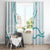 Aloha Lei Mikioi Window Curtain Teal Polynesian Tribal Tatau Pattern