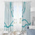 Aloha Lei Mikioi Window Curtain Teal Polynesian Tribal Tatau Pattern