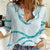 Aloha Lei Mikioi Women Casual Shirt Teal Polynesian Tribal Tatau Pattern