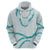 Aloha Lei Mikioi Zip Hoodie Teal Polynesian Tribal Tatau Pattern