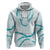 Aloha Lei Mikioi Zip Hoodie Teal Polynesian Tribal Tatau Pattern
