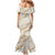Aloha Pakalana and Puakenikeni Lei Family Matching Mermaid Dress and Hawaiian Shirt Beige Hawaiian Pattern