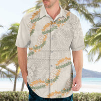 Aloha Pakalana and Puakenikeni Lei Hawaiian Shirt Beige Hawaiian Pattern