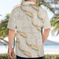 Aloha Pakalana and Puakenikeni Lei Hawaiian Shirt Beige Hawaiian Pattern