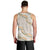 Aloha Pakalana and Puakenikeni Lei Men Tank Top Beige Hawaiian Pattern