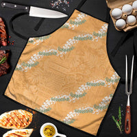 Aloha Pakalana and Puakenikeni Lei Apron Gold Hawaiian Pattern - Polynesian Pride