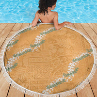 Aloha Pakalana and Puakenikeni Lei Beach Blanket Gold Hawaiian Pattern