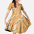 Aloha Pakalana and Puakenikeni Lei Family Matching Short Sleeve Bodycon Dress and Hawaiian Shirt Gold Hawaiian Pattern