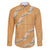 Aloha Pakalana and Puakenikeni Lei Family Matching Short Sleeve Bodycon Dress and Hawaiian Shirt Gold Hawaiian Pattern