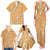 Aloha Pakalana and Puakenikeni Lei Family Matching Tank Maxi Dress and Hawaiian Shirt Gold Hawaiian Pattern