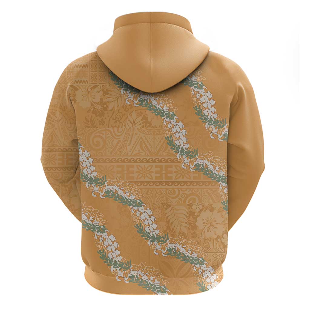 Aloha Pakalana and Puakenikeni Lei Hoodie Gold Hawaiian Pattern