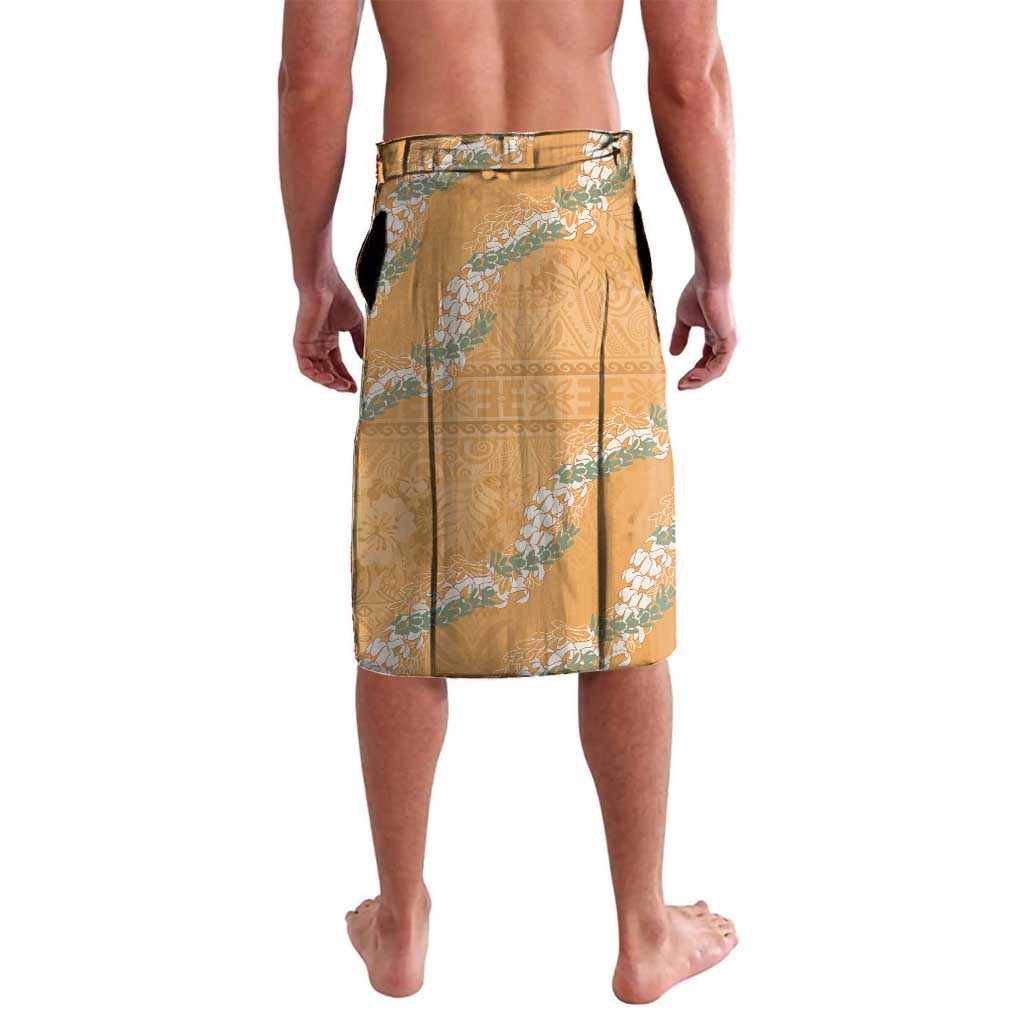 Aloha Pakalana and Puakenikeni Lei Lavalava Gold Hawaiian Pattern