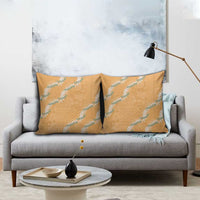 Aloha Pakalana and Puakenikeni Lei Pillow Cover Gold Hawaiian Pattern - Polynesian Pride