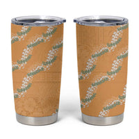 Aloha Pakalana and Puakenikeni Lei Tumbler Cup Gold Hawaiian Pattern