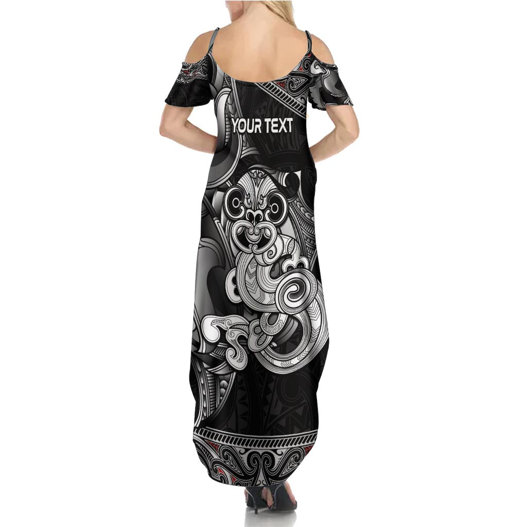 Personalised New Zealand Potae Pango Cricket Family Matching Summer Maxi Dress and Hawaiian Shirt Special Maori Hei Tiki Tribal Tattoo