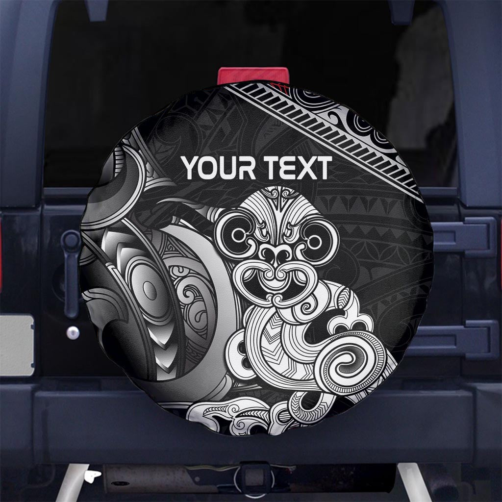 Personalised New Zealand Potae Pango Cricket Spare Tire Cover Special Maori Hei Tiki Tribal Tattoo