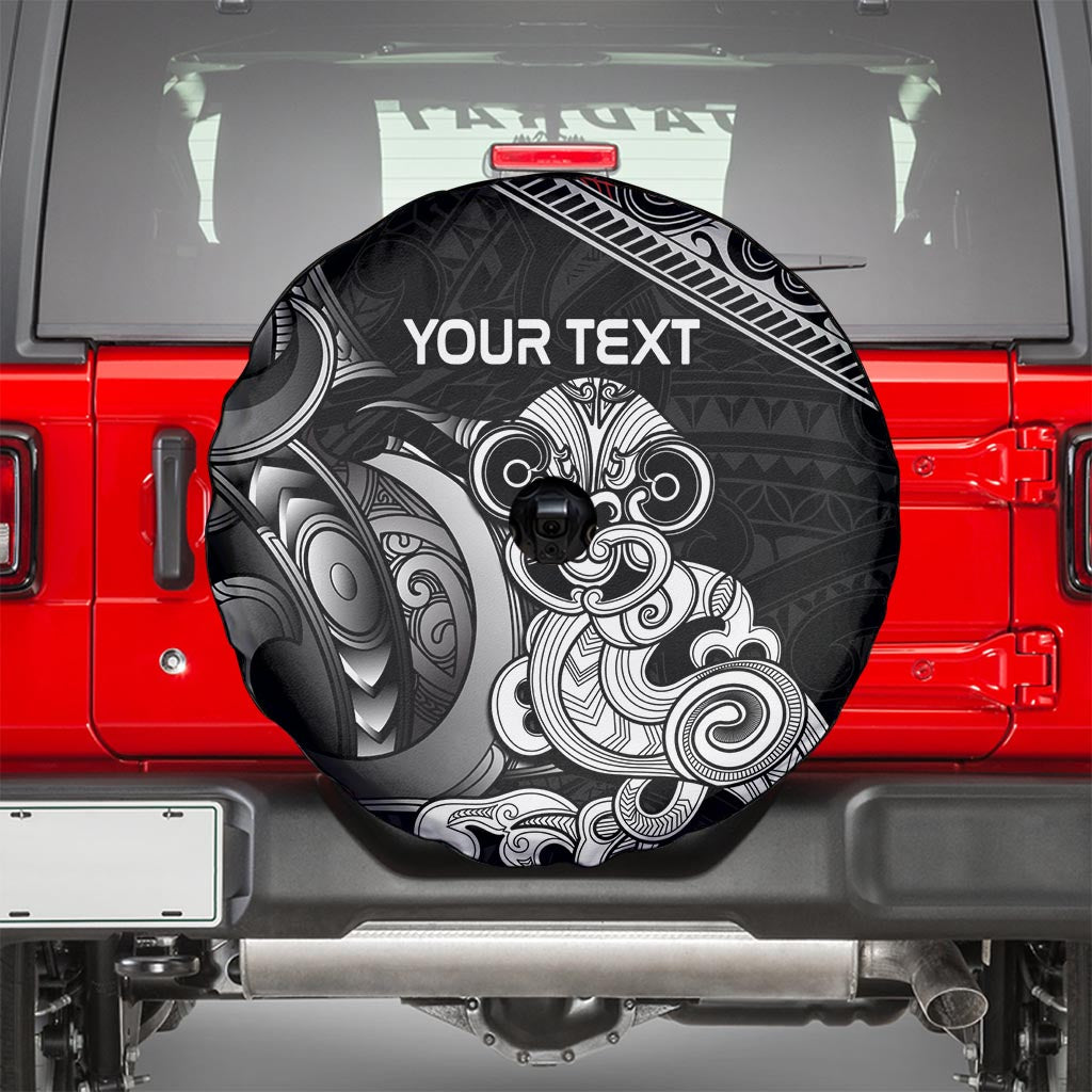 Personalised New Zealand Potae Pango Cricket Spare Tire Cover Special Maori Hei Tiki Tribal Tattoo