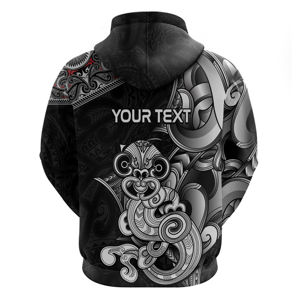 Personalised New Zealand Potae Pango Cricket Zip Hoodie Special Maori Hei Tiki Tribal Tattoo LT9 - Polynesian Pride