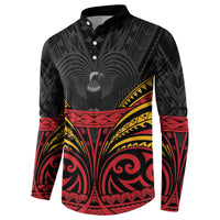 Custom Papua New Guinea Cricket Button Sweatshirt PNG Emblem Mix Polyneisan Pattern