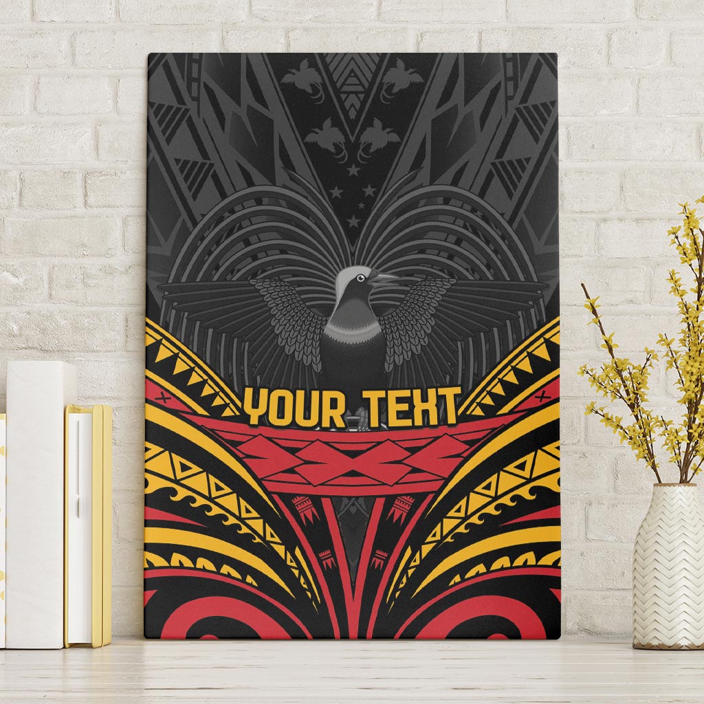 Custom Papua New Guinea Cricket Canvas Wall Art PNG Emblem Mix Polyneisan Pattern