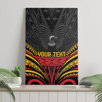Custom Papua New Guinea Cricket Canvas Wall Art PNG Emblem Mix Polyneisan Pattern