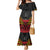 Custom Papua New Guinea Cricket Family Matching Mermaid Dress and Hawaiian Shirt PNG Emblem Mix Polyneisan Pattern