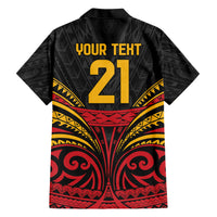 Custom Papua New Guinea Cricket Family Matching Short Sleeve Bodycon Dress and Hawaiian Shirt PNG Emblem Mix Polyneisan Pattern