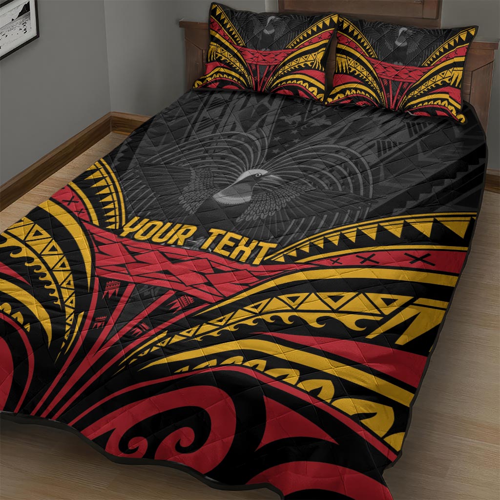 Custom Papua New Guinea Cricket Quilt Bed Set PNG Emblem Mix Polyneisan Pattern