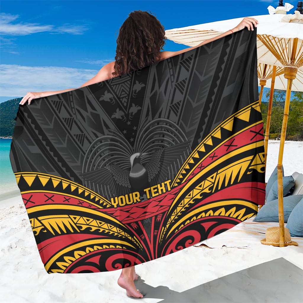Custom Papua New Guinea Cricket Sarong PNG Emblem Mix Polyneisan Pattern