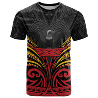 Custom Papua New Guinea Cricket T Shirt PNG Emblem Mix Polyneisan Pattern