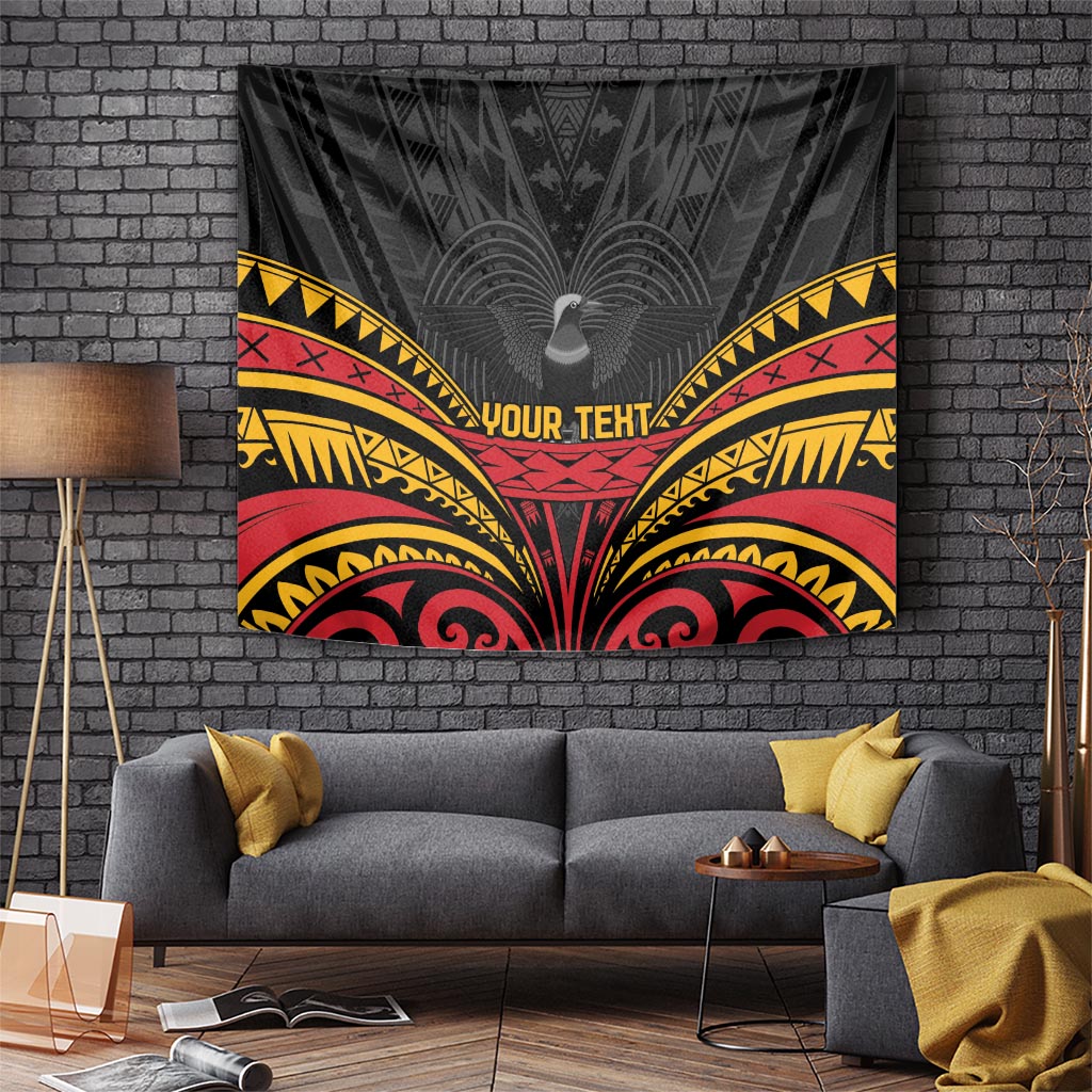 Custom Papua New Guinea Cricket Tapestry PNG Emblem Mix Polyneisan Pattern LT9 - Polynesian Pride