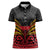 Custom Papua New Guinea Cricket Women Polo Shirt PNG Emblem Mix Polyneisan Pattern