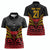 Custom Papua New Guinea Cricket Women Polo Shirt PNG Emblem Mix Polyneisan Pattern