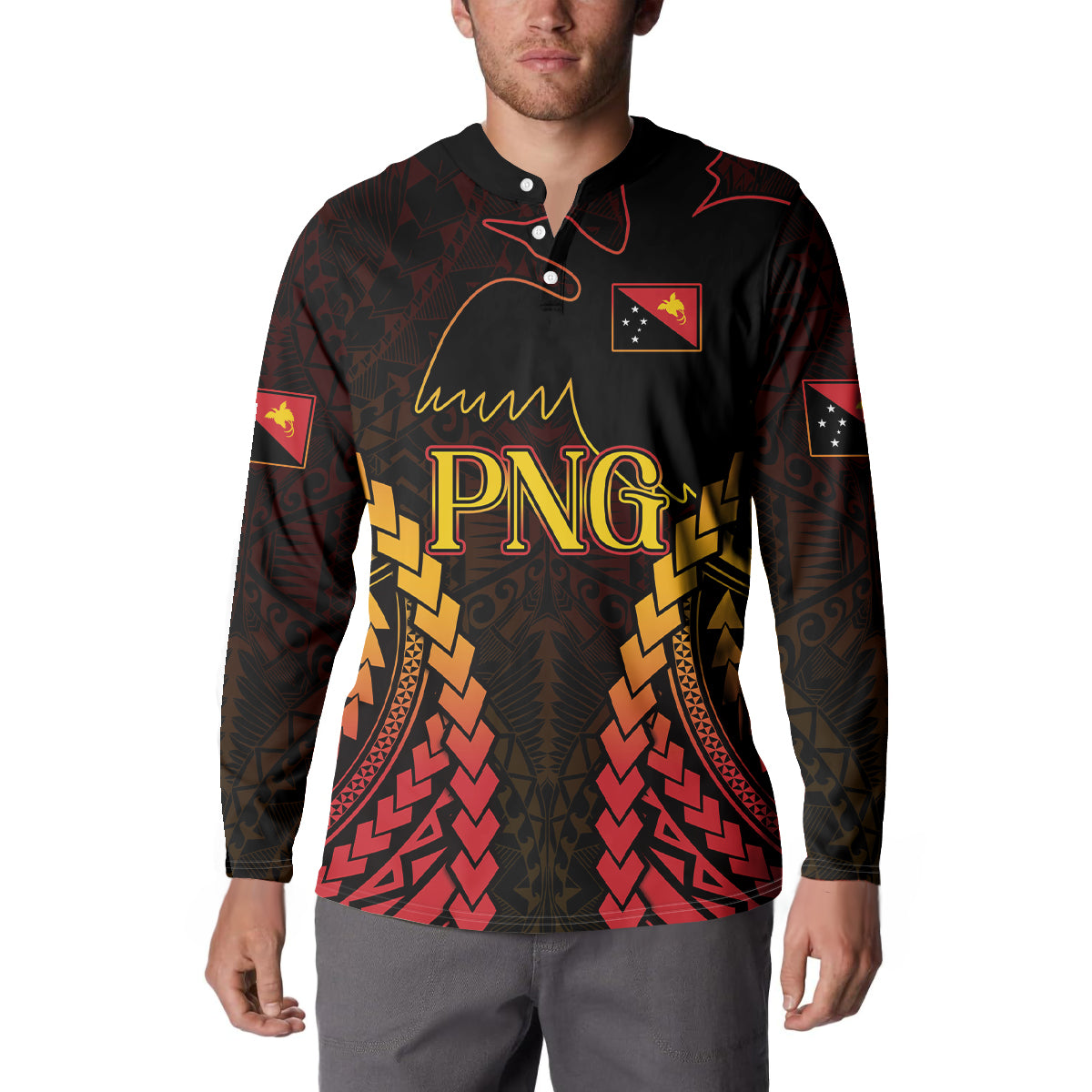 Custom Papua New Guinea Cricket Button Sweatshirt Go Barramundis